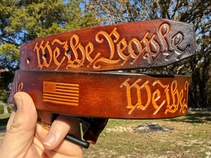 Custom Leather Belt - We The People