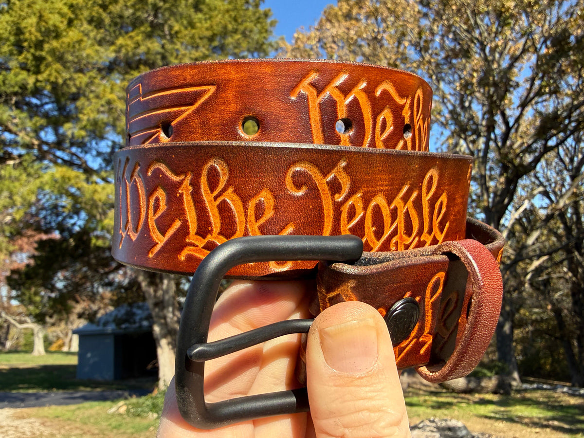Custom Leather Belt - We The People