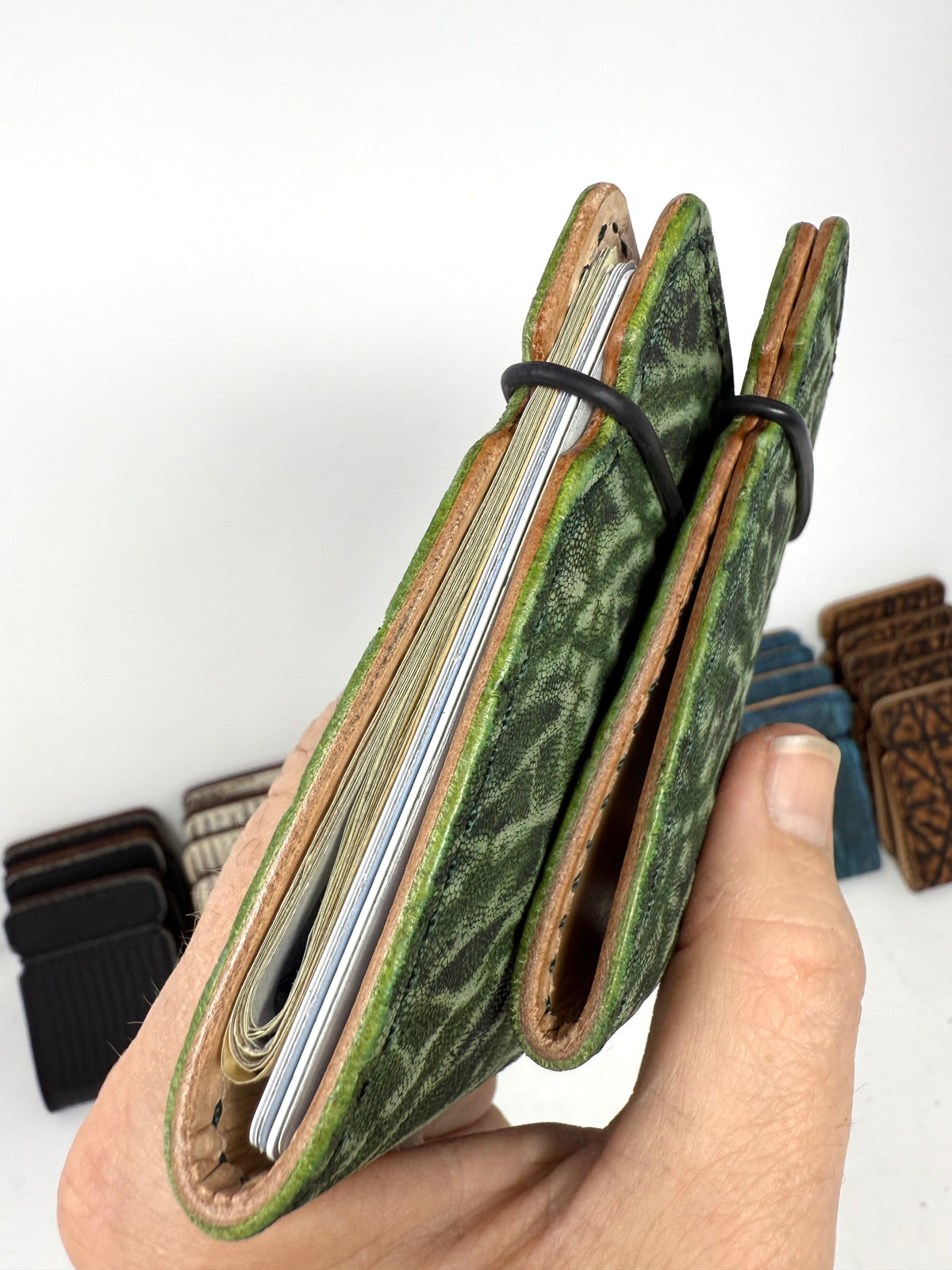 El Camino Wallet - Antiqued Green Elephant