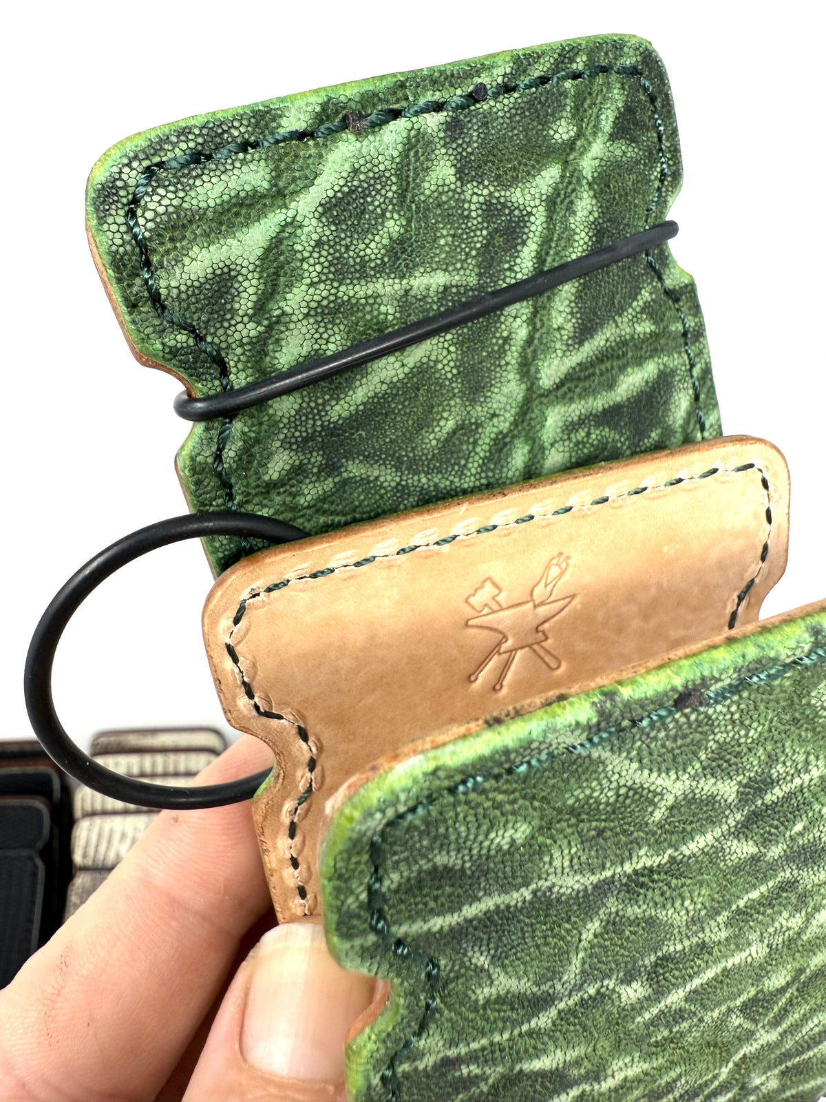 El Camino Wallet - Antiqued Green Elephant