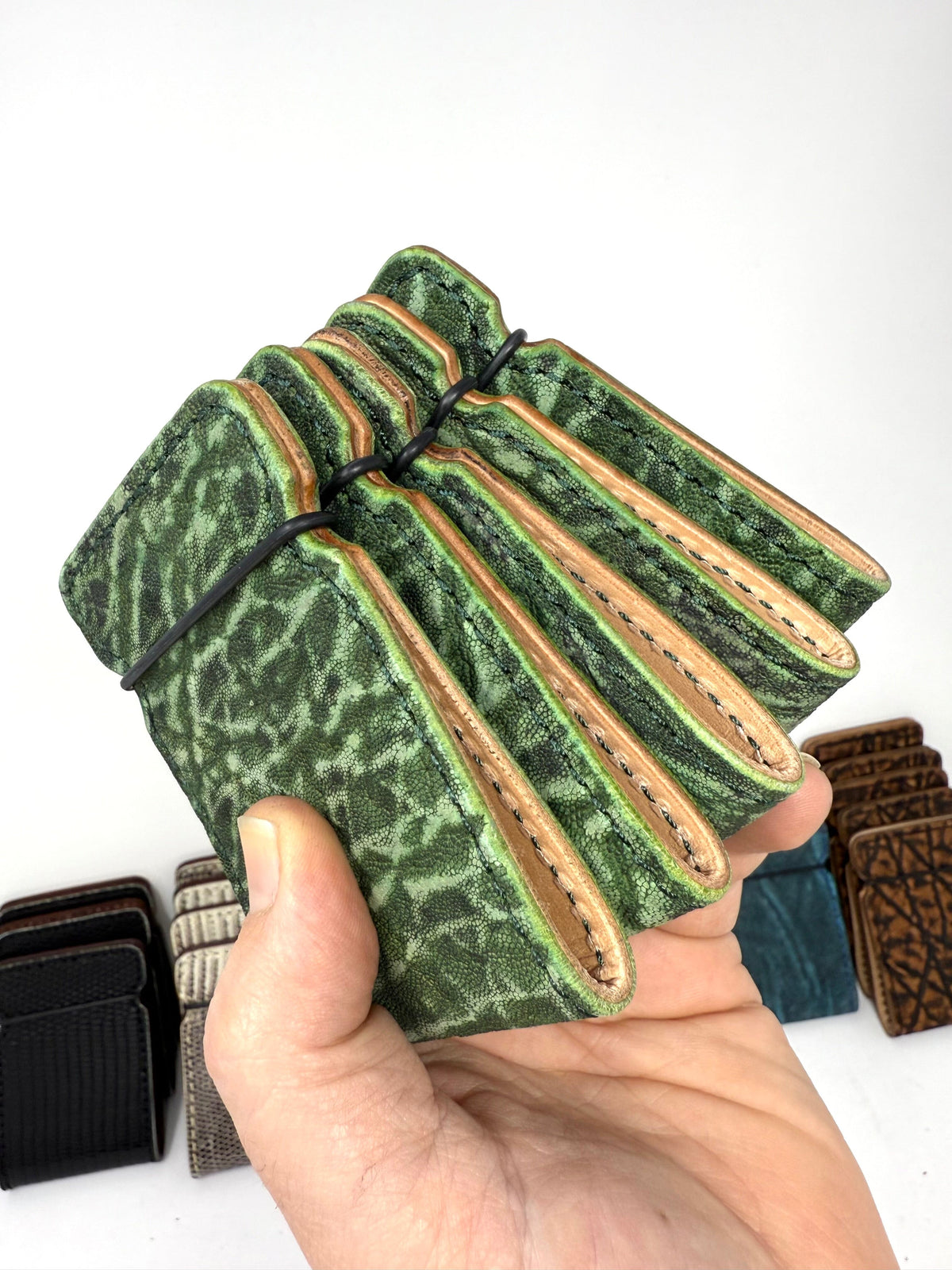 El Camino Wallet - Antiqued Green Elephant