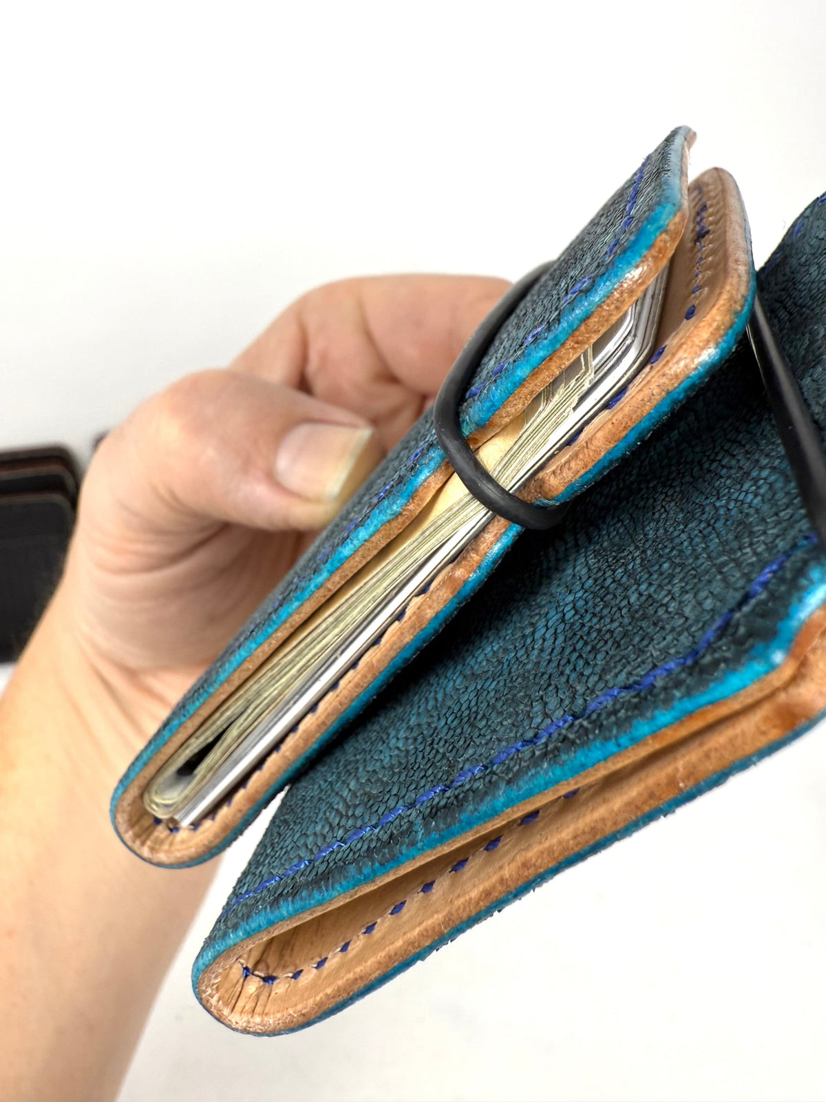 El Camino Wallet - Antiqued Turquoise Elephant