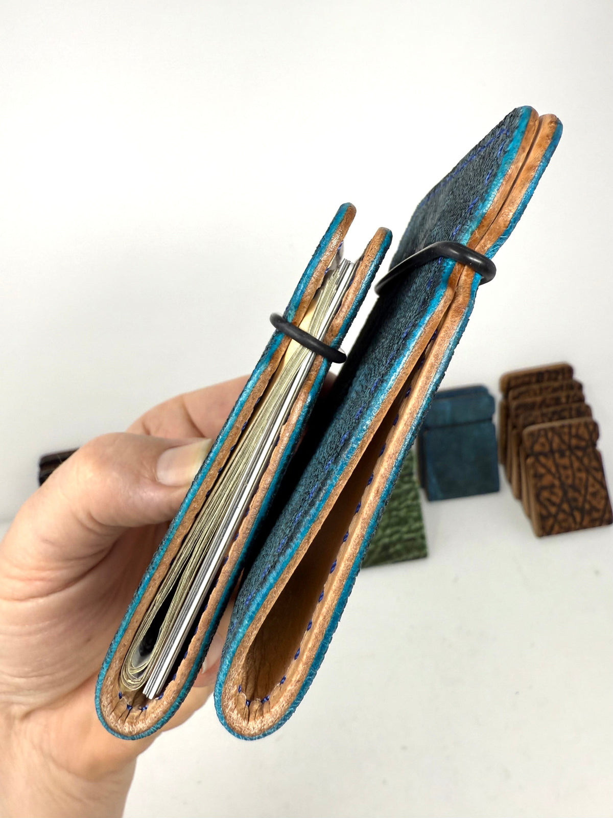 El Camino Wallet - Antiqued Turquoise Elephant