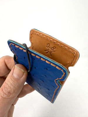 El Camino Wallet - Blue Ostrich Quill