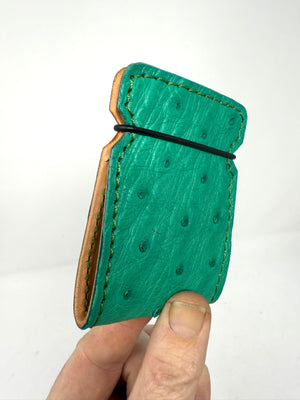 El Camino Wallet - Green Ostrich Quill