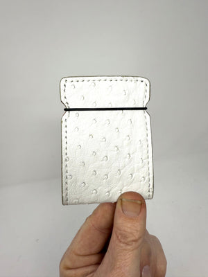 El Camino Wallet - White Ostrich Quill