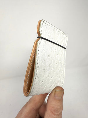 El Camino Wallet - White Ostrich Quill