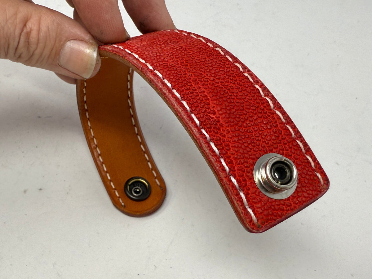 Elephant Leather Bracelet / Cuff: RED