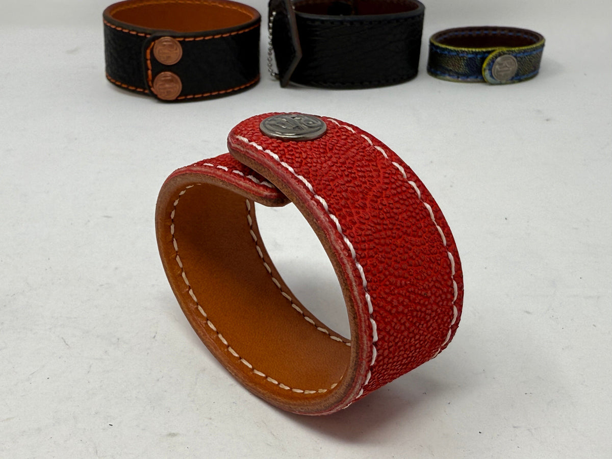 Elephant Leather Bracelet / Cuff: RED