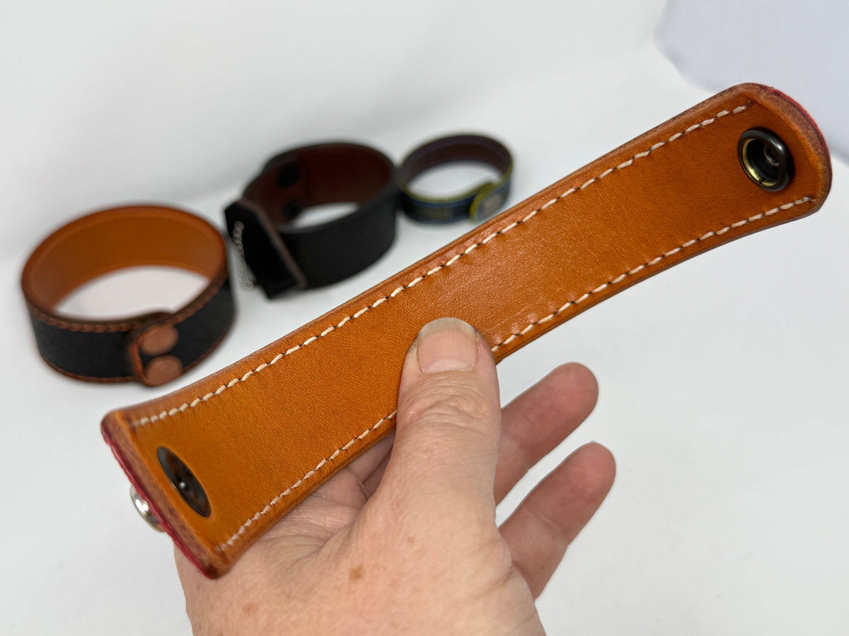 Elephant Leather Bracelet / Cuff: RED