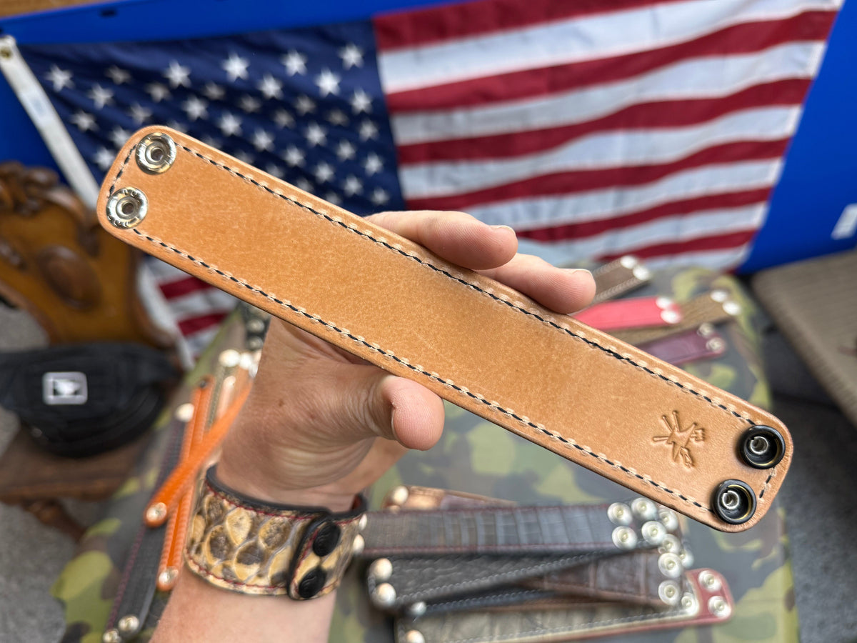 Exotic Leather Bracelet / Cuff:  Anthracite Shark