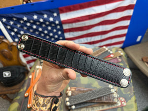 Exotic Leather Bracelet / Cuff:  Black Alligator
