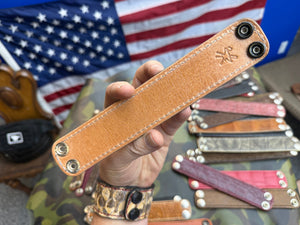 Exotic Leather Bracelet / Cuff:  Black Elephant