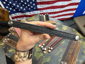 Exotic Leather Bracelet / Cuff:   Black Shark