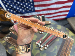 Exotic Leather Bracelet / Cuff:   Black Shark