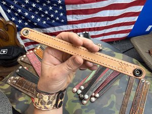 Exotic Leather Bracelet / Cuff:   Black Shark