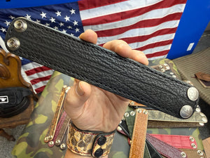 Exotic Leather Bracelet / Cuff:  Black Shark