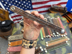 Exotic Leather Bracelet / Cuff:  Brown Alligator