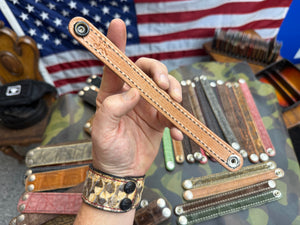 Exotic Leather Bracelet / Cuff:  Brown Alligator