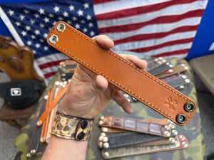 Exotic Leather Bracelet / Cuff:  Brown Elephant