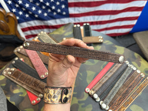 Exotic Leather Bracelet / Cuff:   Brown Elephant