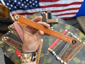 Exotic Leather Bracelet / Cuff:   Brown Elephant