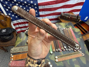 Exotic Leather Bracelet / Cuff:  Chocolate Hippo