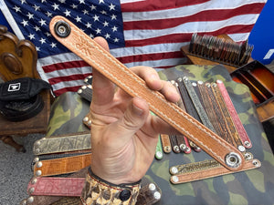 Exotic Leather Bracelet / Cuff:  Chocolate Hippo