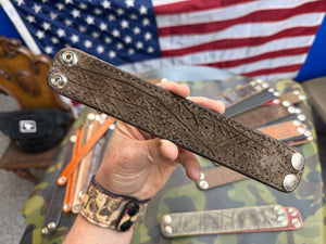 Exotic Leather Bracelet / Cuff:  Chocolate Hippo