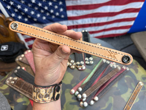 Exotic Leather Bracelet / Cuff:   Cognac Elephant