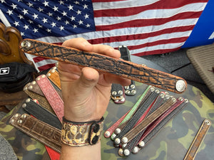 Exotic Leather Bracelet / Cuff:   Cognac Elephant