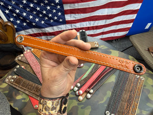 Exotic Leather Bracelet / Cuff:   Dark Gray Elephant