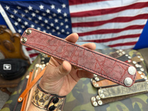 Exotic Leather Bracelet / Cuff:  Dirty Pink Elephant
