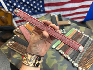 Exotic Leather Bracelet / Cuff:  Dirty Pink Elephant