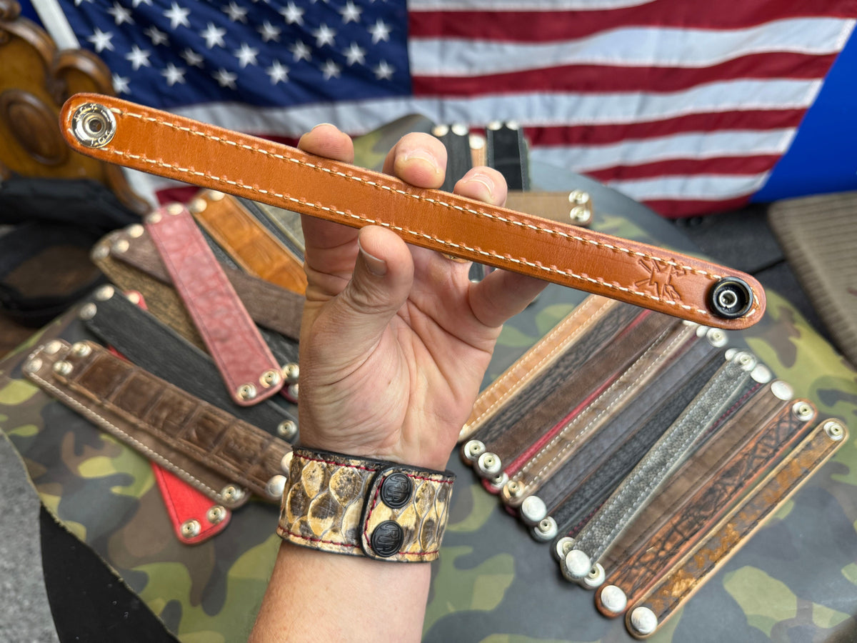 Exotic Leather Bracelet / Cuff:   Lime Green Alligator