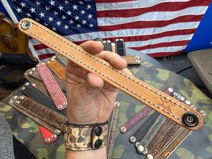 Exotic Leather Bracelet / Cuff:   Nicotine Elephant