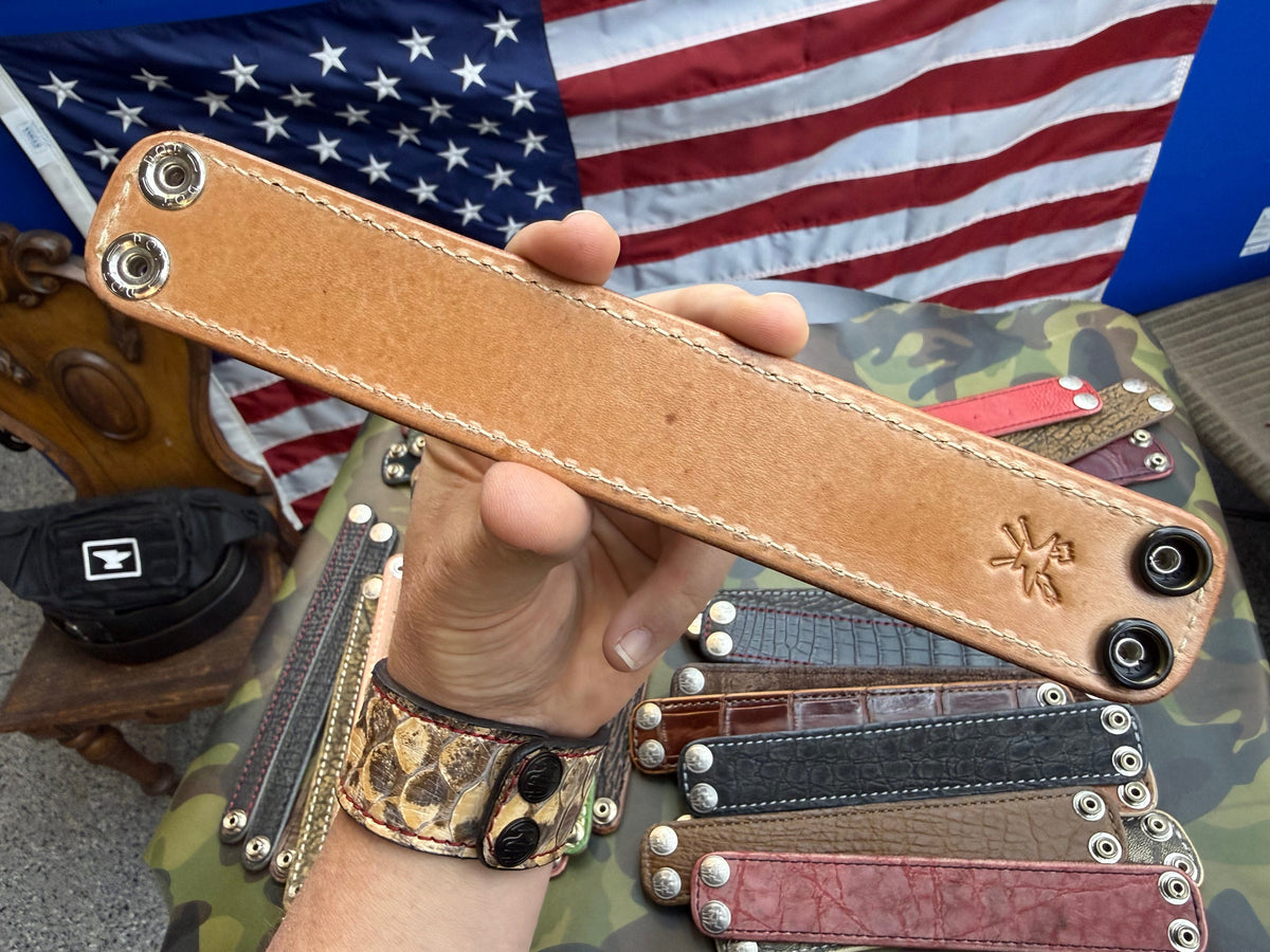 Exotic Leather Bracelet / Cuff:  Nubuck Brown Alligator