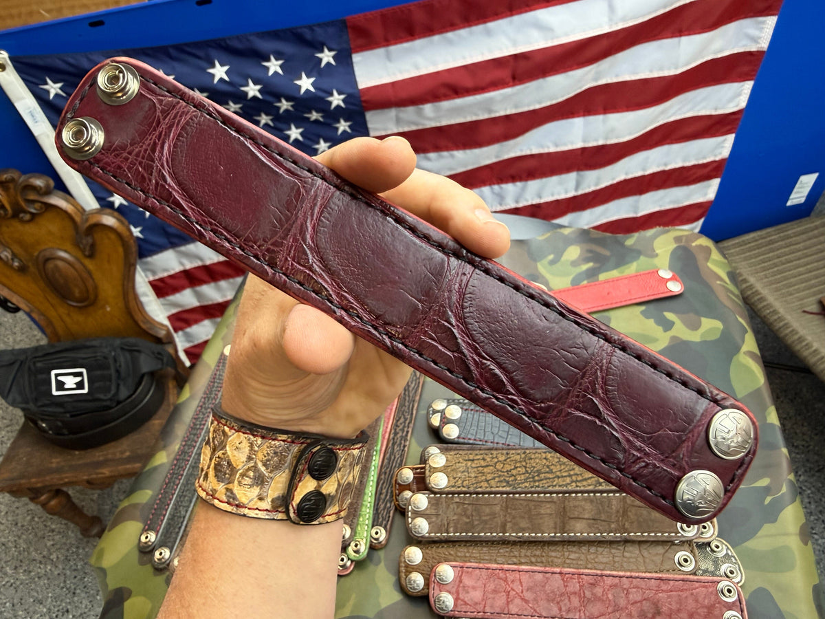 Exotic Leather Bracelet / Cuff:  Oxblood Alligator