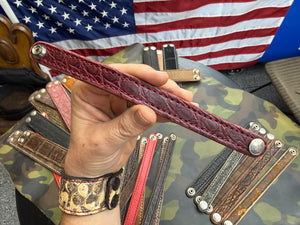 Exotic Leather Bracelet / Cuff:   Oxblood Alligator