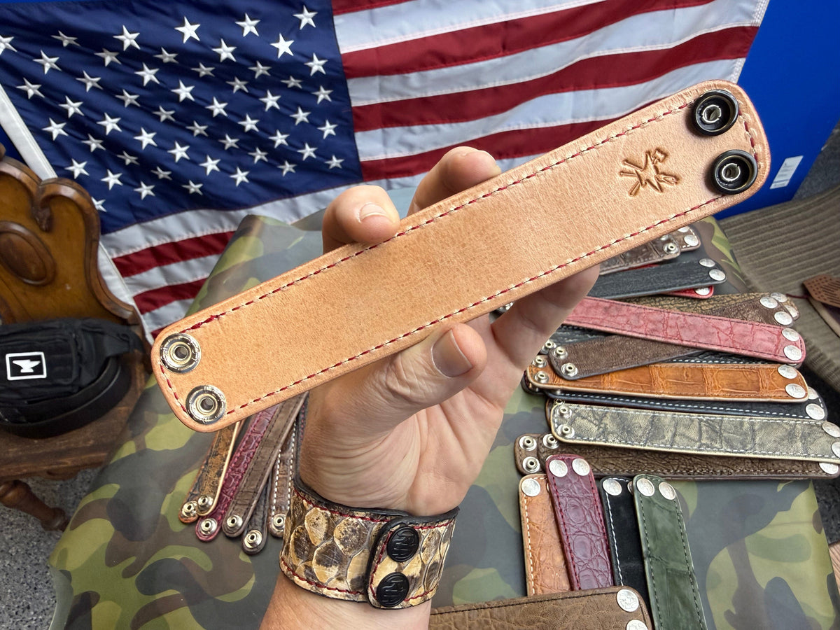 Exotic Leather Bracelet / Cuff:   Red Alligator