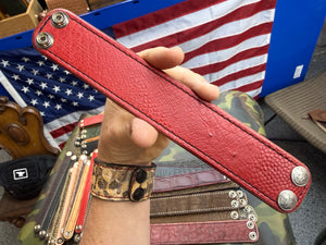 Exotic Leather Bracelet / Cuff:  Red Ostrich