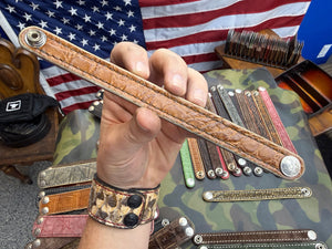 Exotic Leather Bracelet / Cuff:  SaddleTan Alligator