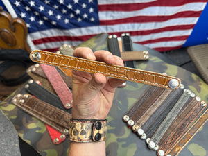 Exotic Leather Bracelet / Cuff:   SaddleTan Alligator