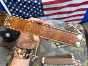 Exotic Leather Bracelet / Cuff:  SaddleTan Alligator