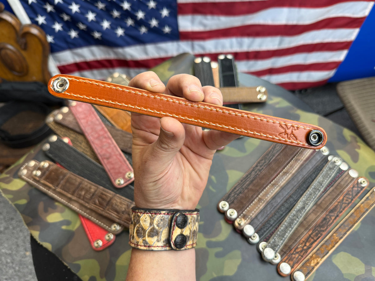 Exotic Leather Bracelet / Cuff:   SaddleTan Alligator