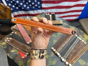 Exotic Leather Bracelet / Cuff:   SaddleTan Alligator