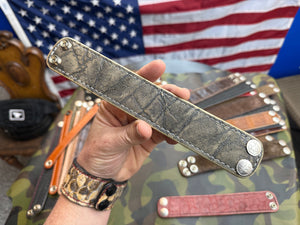 Exotic Leather Bracelet / Cuff:  Safari Gray Elephant