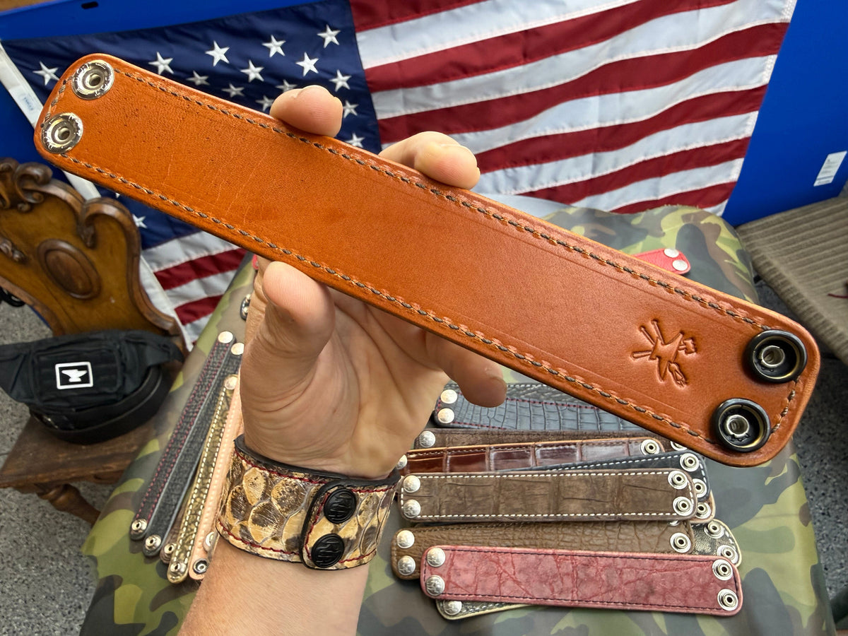 Exotic Leather Bracelet / Cuff:  Safari Tan Giraffe