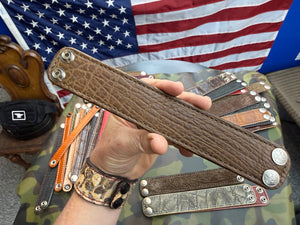 Exotic Leather Bracelet / Cuff:  Tan Elephant
