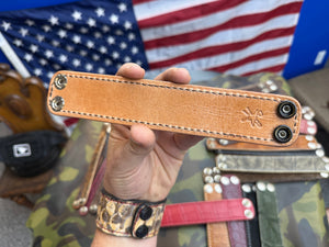 Exotic Leather Bracelet / Cuff:   Tan Elephant